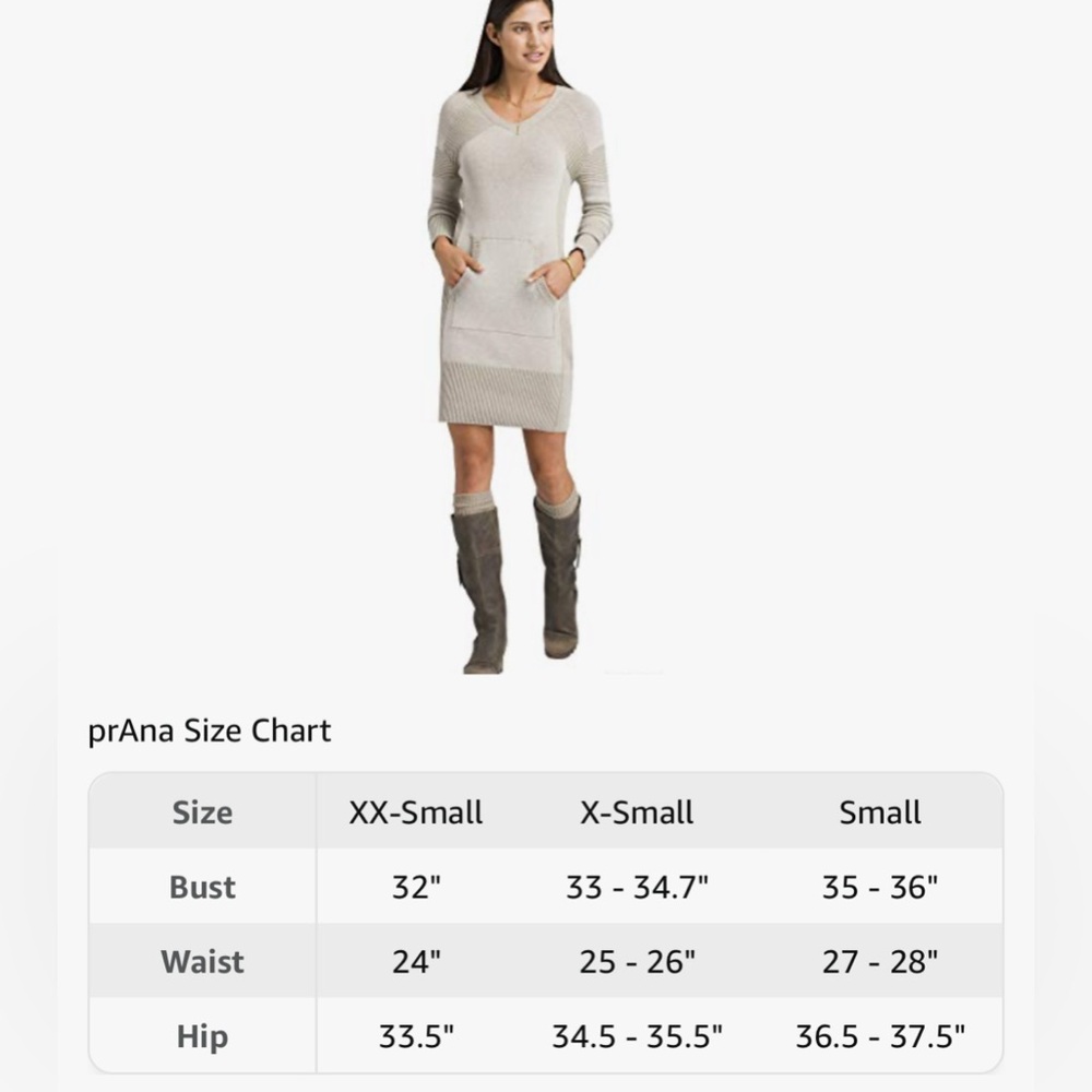 Prana Avalone Knit Dress Organic Cotton Stone size Small - Picture 9 of 10